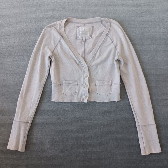 American Eagle Outfitters Sweaters - Y2K American Eagle Cardigan Sweater Women M Heather Gray Preppy Academia Knit